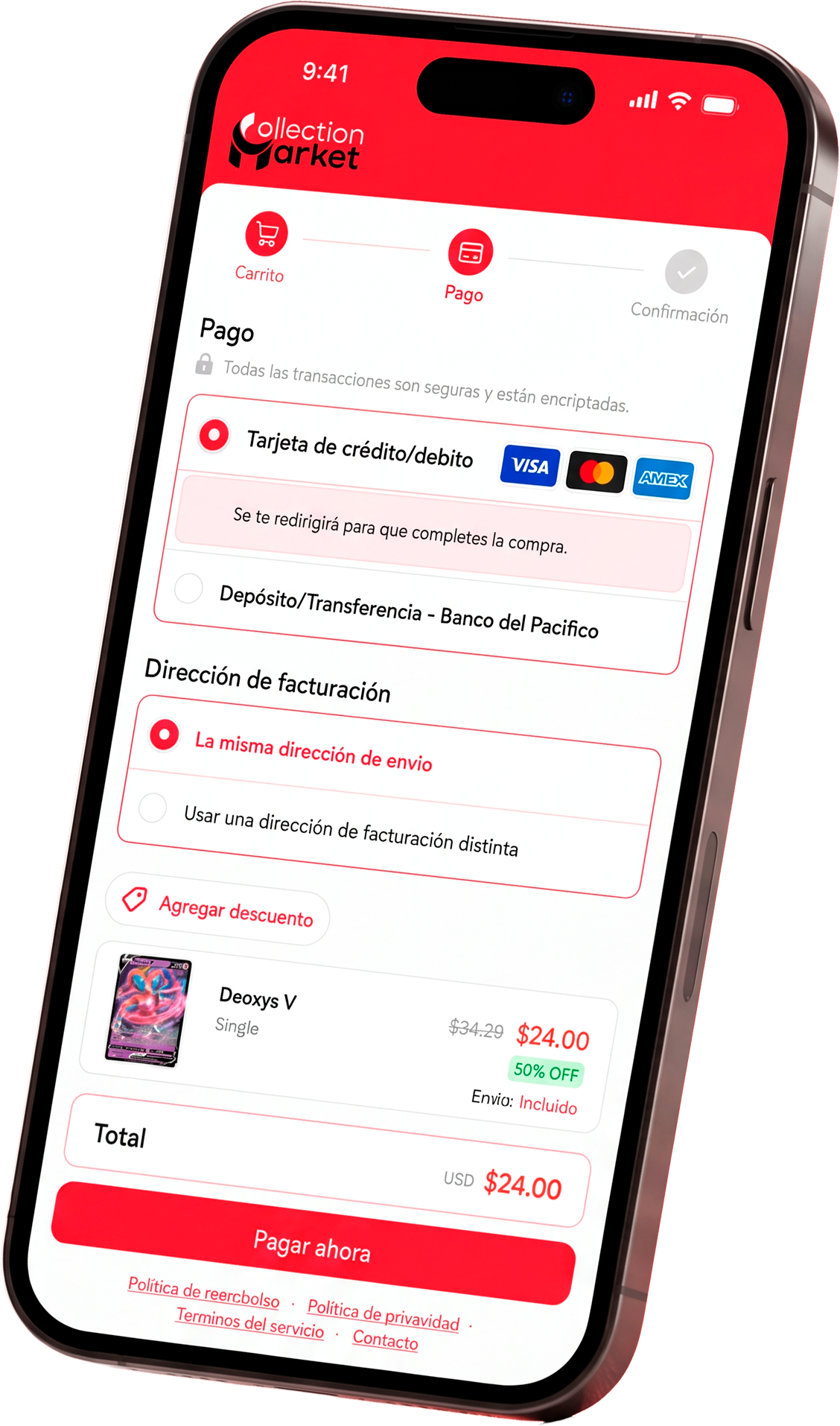 Mockup de teléfono Collection Market Factufy EC